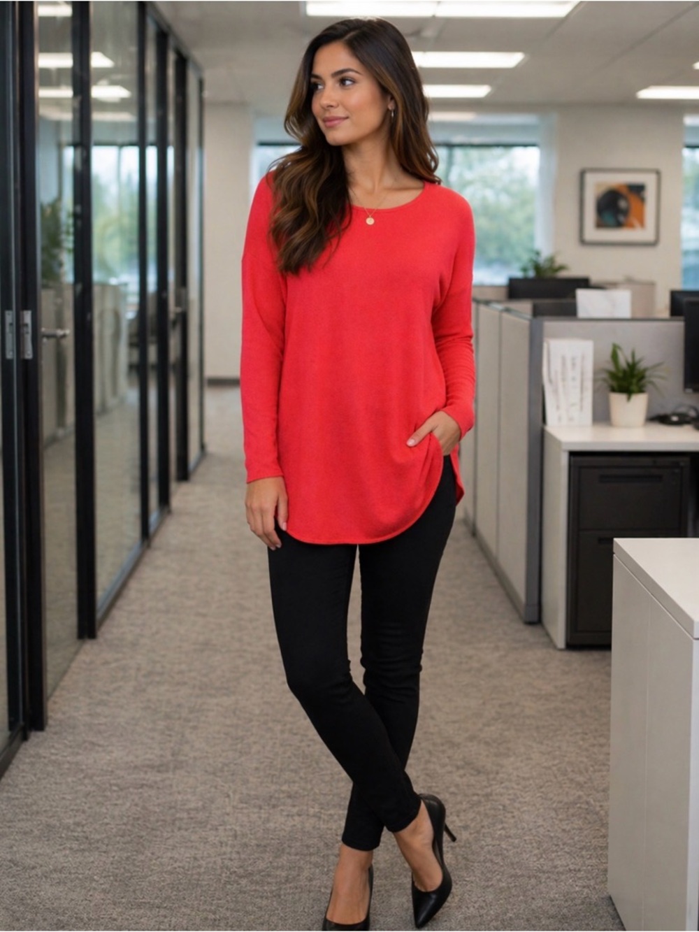 Micheal Kors redid hi low tunic sweater